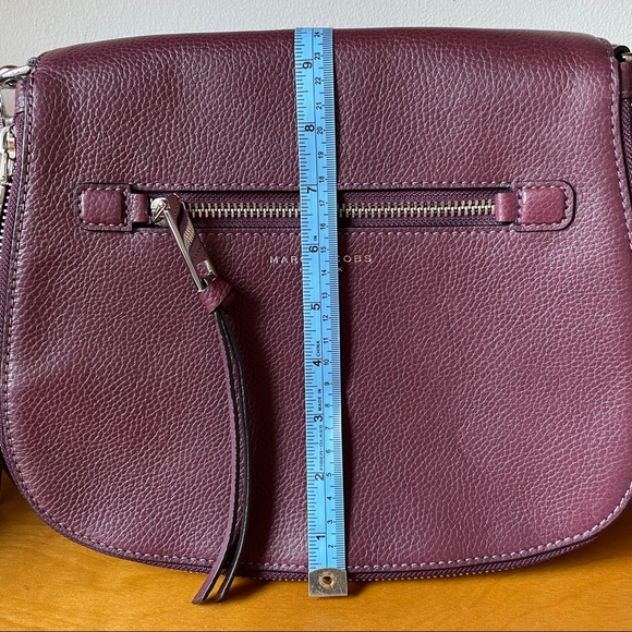 NEW Marc Jacobs Gotham burgundy purple leather purse shoulder saddle bag - Picture 14 of 16